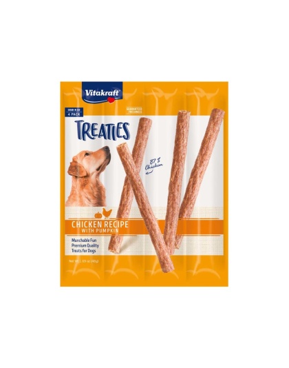 Vitakraft Treaties Dog Treats Smoked Chicken w/Pumpkin 14ea/1.69 oz, 4 Pc