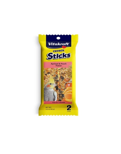Vitakraft Crunch Sticks Apricot & Peach Flavor Cockatiel Treat 1ea/3.5 oz, 2 ct