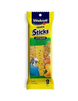 Vitakraft Crunch Sticks Variety Orange, Egg & Banana Flavor Parakeet Treat 1ea/2.4 oz, 3 ct