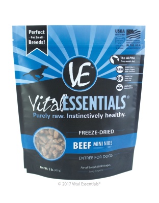 Vital Essentials Freeze Dried Beef Mini Nibs 1 Lb