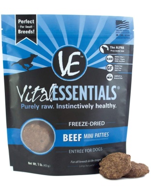 Vital Essentials Freeze Dried Grain Free Beef Dinner Patties 1 Lb