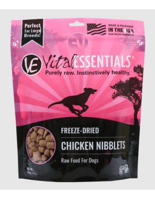 Vital Essentials Freeze Dried Grain-Free Chicken Nibblets Dog Food 1 Lb