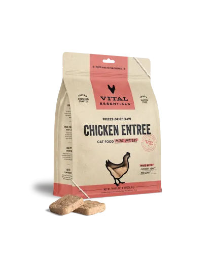 Vital Essentials Cat Freeze Dried Mini Patties Beef Chicken 8oz.