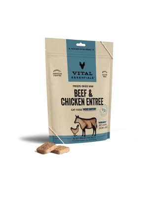 Vital Essentials Cat Freeze Dried Mini Patties Beef Chicken 3.75oz.