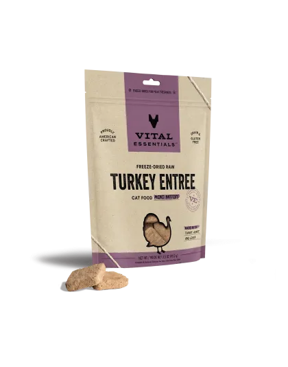 Vital Essentials Cat Freeze Dried Mini Patties Turkey 3.75oz.