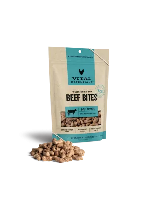 Vital Essentials Dog Freeze-Dried Treat Bites Beef 6.2oz.