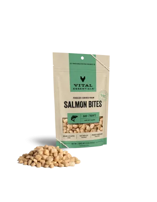 Vital Essentials Dog Freeze-Dried Treat Bites Salmon 2.5oz.