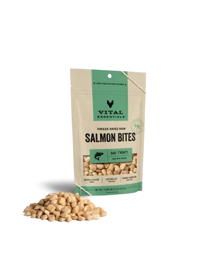 Vital Essentials Dog Freeze-Dried Treat Bites Salmon 2.5oz.