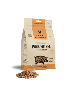 Vital Essentials Cat Freeze Dried Mini Nibs Pork 12oz.