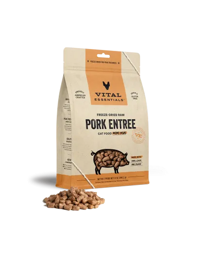 Vital Essentials Cat Freeze Dried Mini Nibs Pork 12oz.