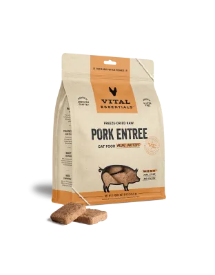 Vital Essentials Cat Freeze Dried Mini Patties Pork 8oz.