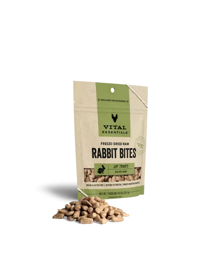 Vital Essentials Cat Freeze-Dried Treat Bites Rabbit 0.9oz.