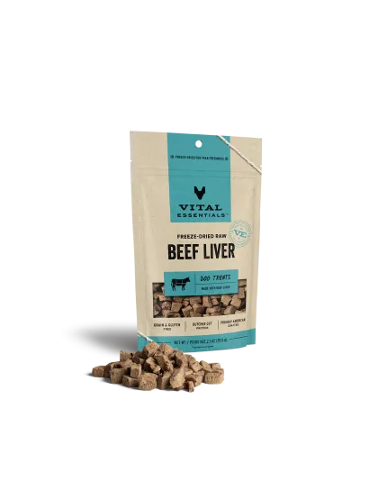 Vital Essentials Dog Freeze-Dried Treat Beef Liver 2.1oz.