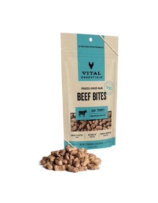 Vital Essentials Dog Freeze-Dried Treat Bites Beef 2.5oz.