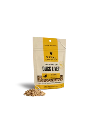 Vital Essentials Cat Freeze-Dried Treat Duck Liver 0.9oz.