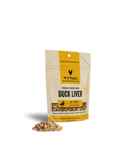 Vital Essentials Cat Freeze-Dried Treat Duck Liver 0.9oz.