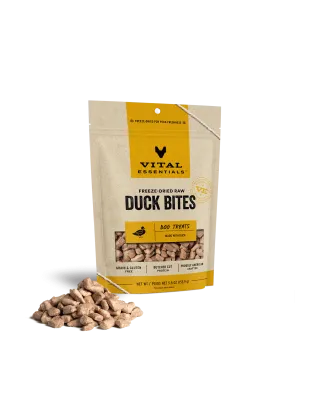 Vital Essentials Dog Freeze-Dried Treat Bites Duck 5.5oz.