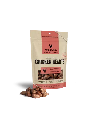 Vital Essentials Dog Freeze-Dried Treat Chicken Hearts 3.75oz.