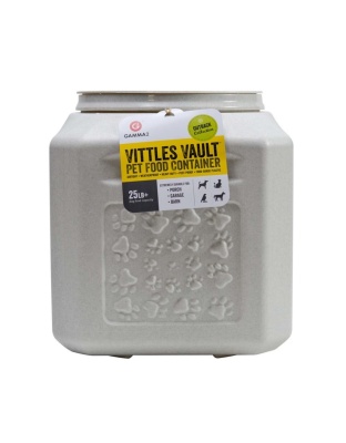 Vittles Vault Outback Paw Print Pet Food Container White 1ea/25 lb