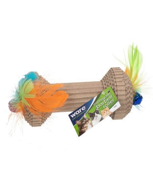 Ware Corrugated Barbell Roller Cat Toy 6 x 3 x 3in.