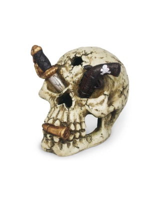Weco Products Wecorama Catacombs Pirate Skull Aquarium Ornament Multi-Color, 1ea