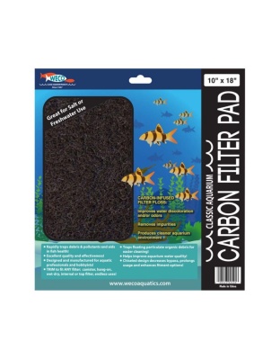 Weco Products Classic Aquarium Carbon Filter Pad Black, 1ea/10 In X 18 in