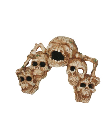 Weco Products Wecorama Catacombs Skull Bridge Aquarium Ornament Brown, 1ea