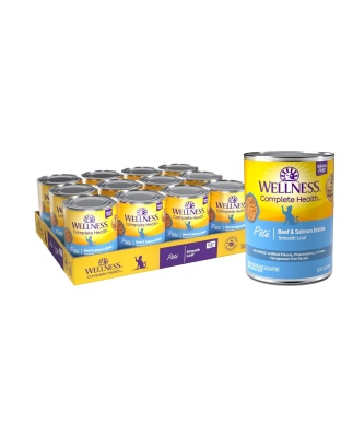 Wellness Cat Grain-free Beef Salmon Pate Complete Health 12.5oz. (Case of 12)