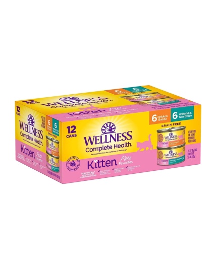 Wellness Complete Health Kitten Chicken Whitefish Tuna Pate Variety Pack 3oz. (Case of 12)