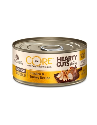 Wellness Cat Core Hearty Cuts Shredded Indoor Chicken Turkey 5.5oz. (Case of 24)