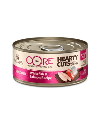 Wellness Cat Core Hearty Cuts Shredded Whitefish Salmon 5.5oz. (Case of 24)