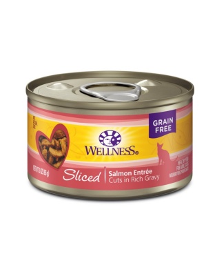 Wellness Cat Complete Health Sliced Salmon EntrÃ©e 3oz. (Case of 24)