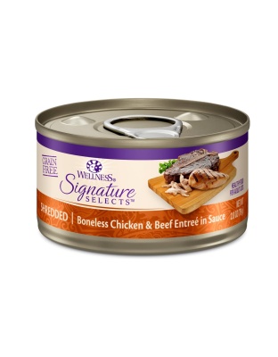 Wellness Cat Core Signature Select Shredded Chicken Beef EntrÃ©e 2.8oz. (Case of 12)