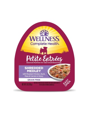 Wellness Complete Health Petite EntrÃ©es Shredded Medly Roast Chicken Duck Peas Carrot 3oz. (Case of 12)