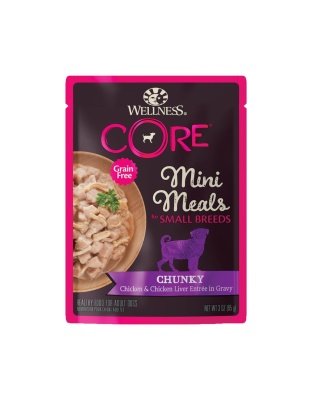 Wellness Core Small Breed Mini Meal Chunk Chicken Chicken Liver Entree 3oz. (Case of 12)