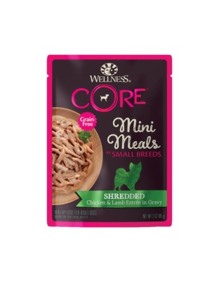 Wellness Core Small Breed Mini Meal Shredded Chicken Lamb Entree 3oz. (Case of 12)