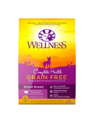 Wellness Dog Grain Free Small Breed 11Lb Turkey Chicken Salmon Complete Health