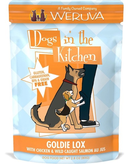 Dogs In The Kitchen Dog Goldie Lox With Chicken & Wild-Caught Salmon Au Jus 2.8oz. Pouch (Case of 12)