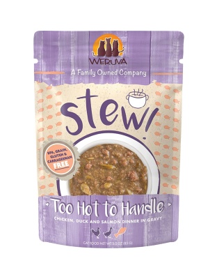 Weruva Cat Stew! Too Hot To Handle Chickenm, Duck and Salmon 3oz. Pouch (Case of 12)