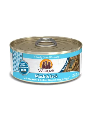 Weruva Cat Mack and Jack with Mackerel and Grilled Skipjack in Gravy 5.5oz. (Case of 24)