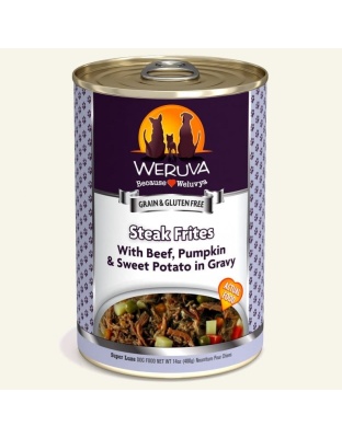 Weruva Dog Steak Frites With Beef; Pumpkin And Sweet Potato In Gravy 14oz. (Case of 12)