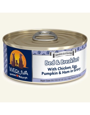 Weruva Dog Bed And Breakfast With Chicken; Egg; Pumpkin And Ham In Gravy 5.5oz. (Case of 24)