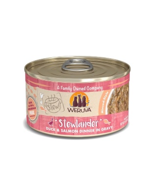 Weruva Cat Stewlander Duck and Salmon Dinner in Gravy 2.8ooz. (Case of 12)