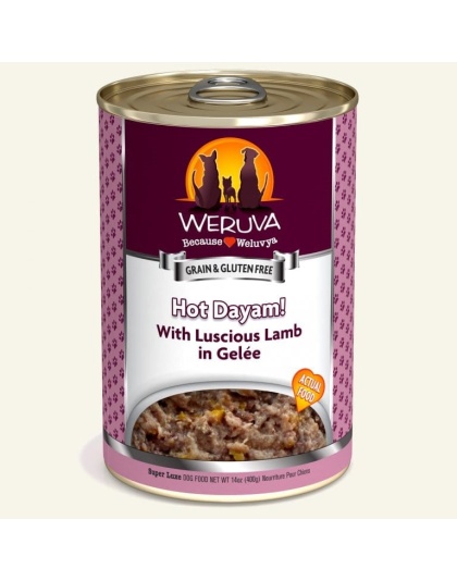 Weruva Dog Hot Dayam! with Luscious Lamb in Gele 14oz. (Case of 12)