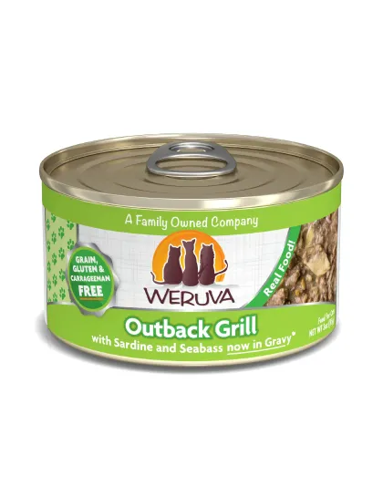 Weruva Cat Outback Grill with Sardine and Seabass in Gravy 3oz. (Case of 24)