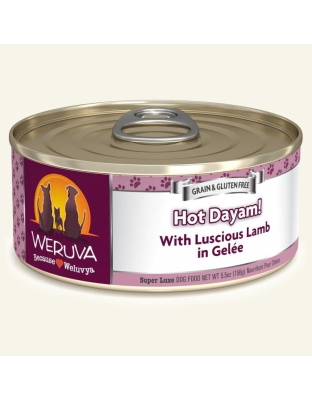 Weruva Dog Hot Dayam! with Luscious Lamb in Gele 5.5oz. (Case of 24)