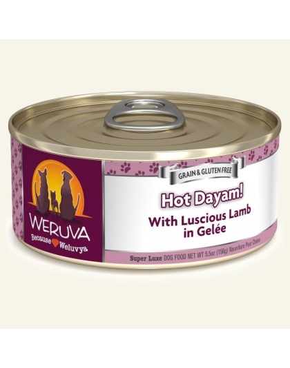 Weruva Dog Hot Dayam! with Luscious Lamb in Gele 5.5oz. (Case of 24)