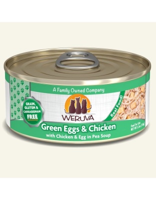 Weruva Green Eggs and Chicken with Chicken and Egg in Pea Soup 5.5oz. (Case of 24)