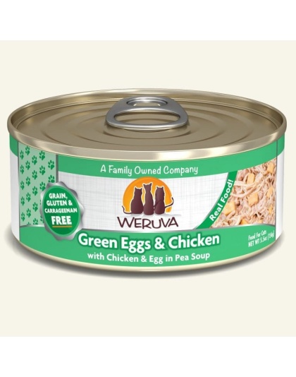 Weruva Green Eggs and Chicken with Chicken and Egg in Pea Soup 5.5oz. (Case of 24)