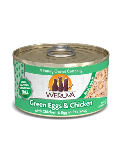 Weruva Cat Green Eggs and Chicken with Chicken and Egg in Pea Soup 3oz. (Case of 24)